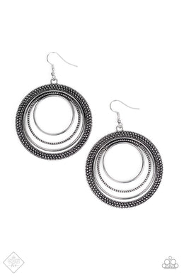 Paparazzi Accessories Totally Textured - Silver Earring Simply Santa Fe Fashion Fix - Be Adored Jewelry