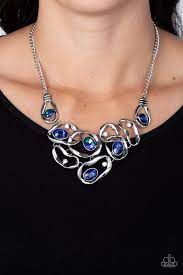 Be Adored Jewelry Warp Speed Blue Paparazzi Necklace