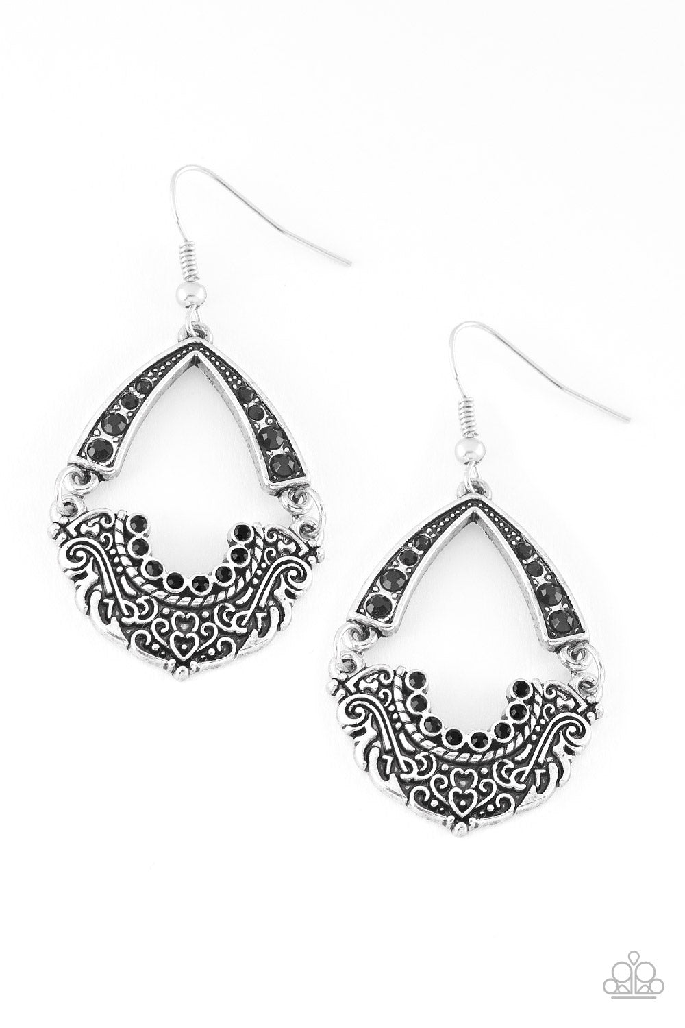 Paparazzi Accessories Royal Engagement - Black Earring - Be Adored Jewelry