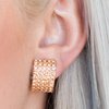 Load image into Gallery viewer, Paparazzi Accessories Hollywood Hotshot - Gold Clip-On Earring - Be Adored Jewelry