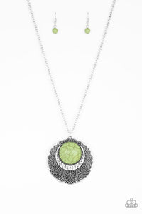 Paparazzi Medallion Meadow - Green Necklace - Be Adored Jewelry