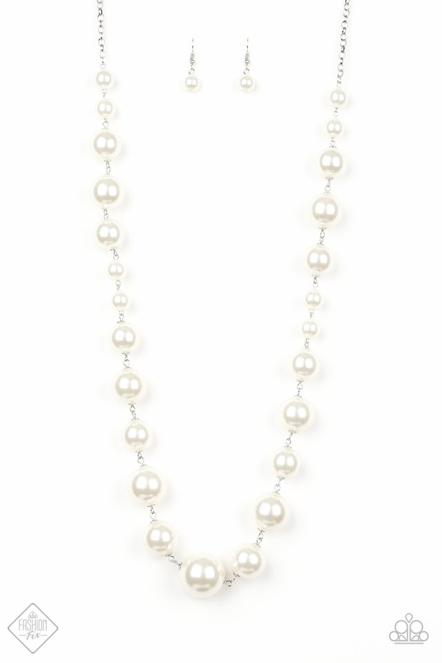 Paparazzi Accessories The Show Must Go On - White Necklace Fiercely 5th Avenue Fashion Fix - Be Adored Jewelry