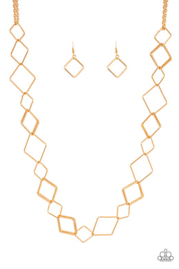 Paparazzi Backed Into A Corner - Gold Necklace - Be Adored Jewelry