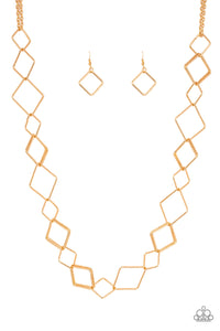 Paparazzi Backed Into A Corner - Gold Necklace - Be Adored Jewelry