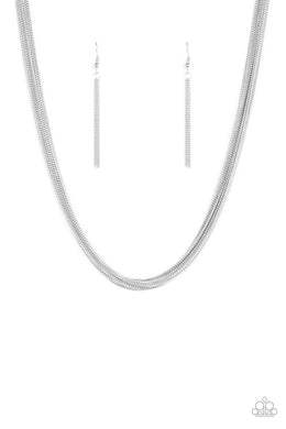 Backstage Bravado - Paparazzi Silver Necklace - Be Adored Jewelry