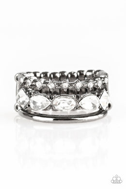 Backstage Sparkle - Paparazzi Black Ring - Be Adored Jewelry