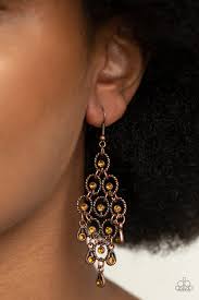 Be Adored Jewelry Chandelier Cameo Copper Paparazzi Earring