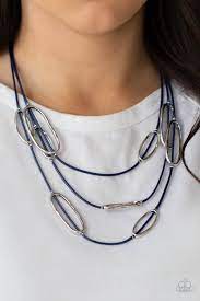 Be Adored Jewelry Check Your CORD-inates Blue Paparazzi Necklace