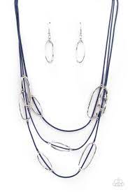 Be Adored Jewelry Check Your CORD-inates Blue Paparazzi Necklace