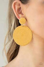 Load image into Gallery viewer, Be Adored Jewelry Circulate The Room Yellow Paparazzi Post Earring