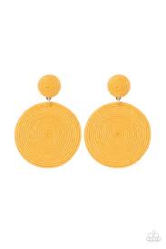 Be Adored Jewelry Circulate The Room Yellow Paparazzi Post Earring