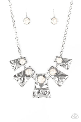 Paparazzi Cougar - White Necklace - Be Adored Jewelry