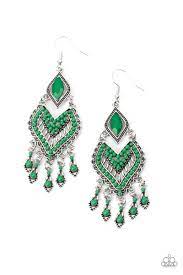 Be Adored Jewelry Dearly Debonair Green Paparazzi Earring
