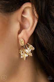 Be Adored Jewelry Deco Dynamite Gold Paparazzi Post Earring