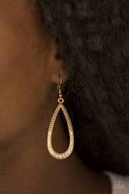 Be Adored Jewelry Dripping In Diamonds Gold Paparazzi Earring