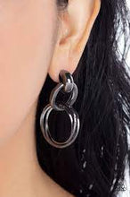 Load image into Gallery viewer, Be Adored Jewelry Dynamically Linked Black Paparazzi Post Earring