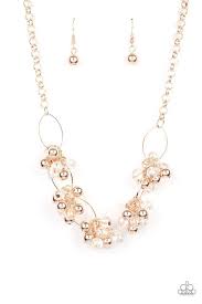Be Adored Jewelry Effervescent Ensemble Rose Gold Paparazzi Necklace 
