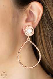 Be Adored Jewelry Fairytale Finish Copper Paparazzi Clip-On Earring