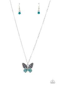 Be Adored Jewelry Flutter Forte Blue Paparazzi Necklace
