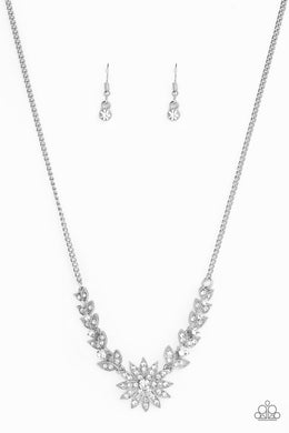 Garden Glamour - Paparazzi White Necklace - Be Adored Jewelry