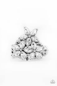 Be Adored Jewelry Gardenia Grandeur White Paparazzi Ring 