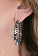 Load image into Gallery viewer, Paparazzi Glitz by Association - Black Hoop Earring - Be Adored Jewelry