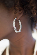 Load image into Gallery viewer, Paparazzi Glitz by Association - White Hoop Earring - Be Adored Jewelry
