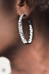 Paparazzi Glitz by Association - Gunmetal Hoop Earring - Be Adored Jewelry