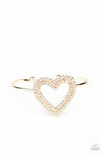 Load image into Gallery viewer, Be Adored Jewelry Heart  Opener Gold Paparazzi Bracelet 
