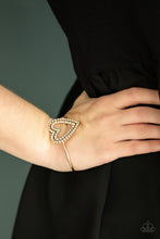 Load image into Gallery viewer, Be Adored Jewelry Heart  Opener Gold Paparazzi Bracelet 