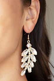 Be Adored Jewelry Ice Garden Gala Gold Paparazzi Earring