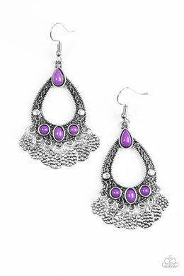 Paparazzi Accessories Island Escapade - Purple Earring - Be Adored Jewelry