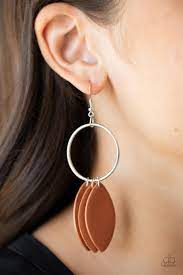 Be Adored Jewelry Leafy Laguna Brown Paparazzi Earring 