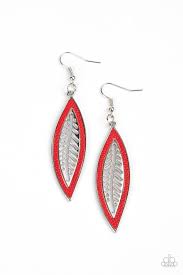 Be Adored Jewelry Leather Lagoon Red Earring