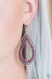 Be Adored Jewelry Mechanical Marvel Pink Paparazzi Earring