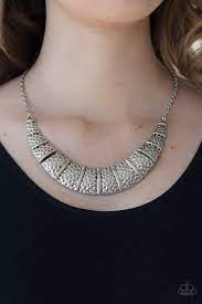 Be Adored Jewelry Metallic Mechanics Silver Paparazzi Necklace