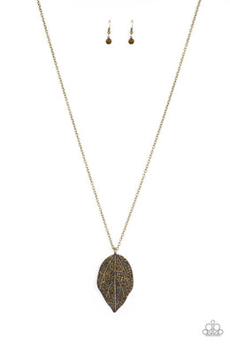 Natural Re-LEAF - Paparazzi Brass Necklace - Be Adored Jewelry