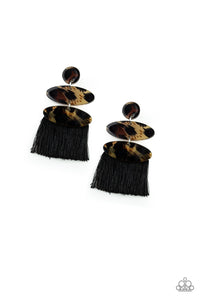 Paparazzi Accessories No One Likes A Cheetah - Black Earring - Be Adored Jewelry