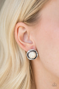 Paparazzi Accessories Out of This Galaxy - White Earring - Be Adored Jewelry