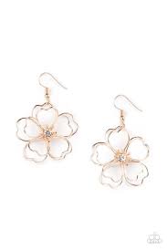 Be Adored Jewelry  Petal Power Rose Gold Paparazzi Earring