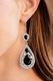 Be Adored Jewelry Posh Pageantry Black Paparazzi Earring