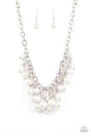 Be Adored Jewelry Powerhouse Pose White Paparazzi Necklace