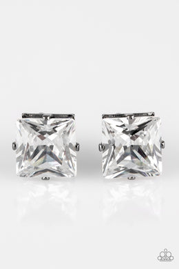 Paparazzi Accessories Prima Donna Drama - White Earring - Be Adored Jewelry