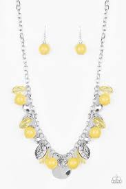 Be Adored Jewelry Prismatic Sheen Yellow Paparazzi Necklace 