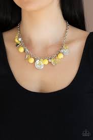 Be Adored Jewelry Prismatic Sheen Yellow Paparazzi Necklace 