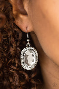 Paparazzi Accessories Queen and Queens - White Earring - Be Adored Jewelry