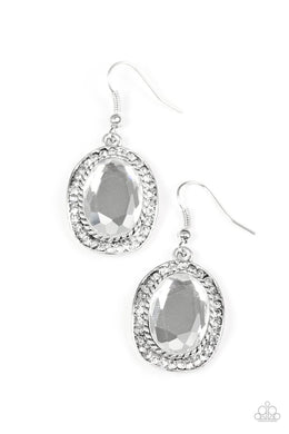 Paparazzi Accessories Queen and Queens - White Earring - Be Adored Jewelry