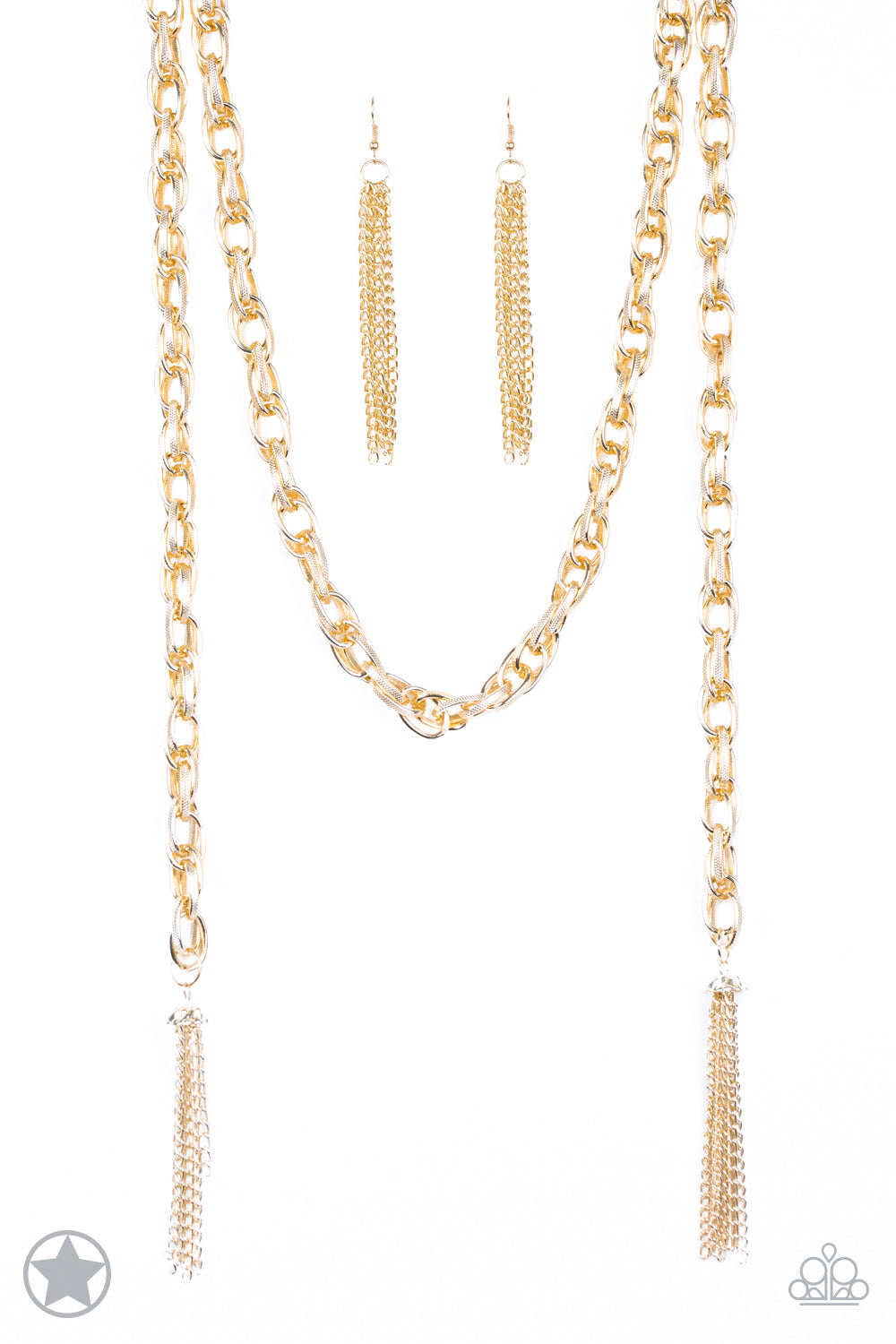 Paparazzi Accessories SCARFed for Attention - Gold Necklace Blockbuster - Be Adored Jewelry