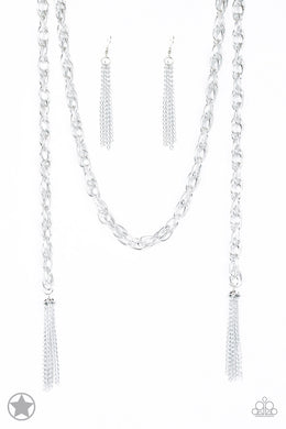 Paparazzi Accessories SCARFed for Attention - Silver Necklace Blockbuster - Be Adored Jewelry