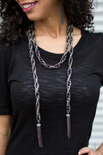 Load image into Gallery viewer, Paparazzi Accessories SCARFed for Attention - Gunmetal Necklace Blockbuster - Be Adored Jewelry